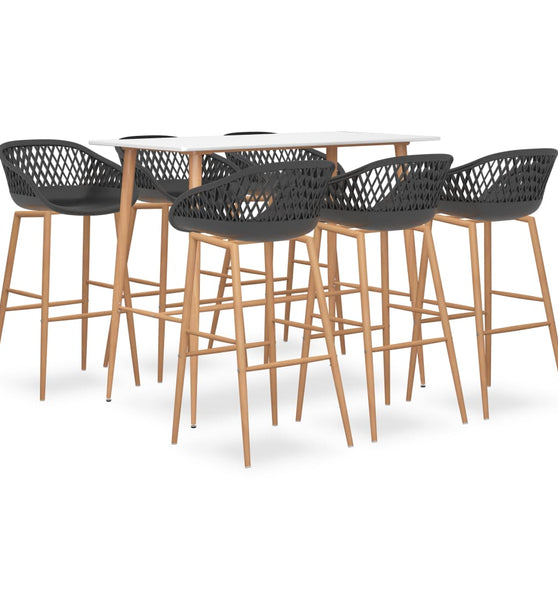 7-tlg. Bar-Set Weiß und Grau