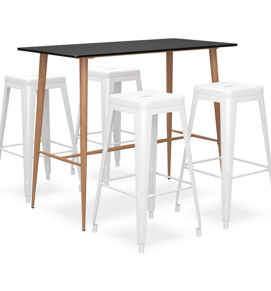 5-tlg. Bar-Set Schwarz und Weiß