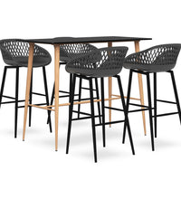 5-tlg. Bar-Set Schwarz und Grau