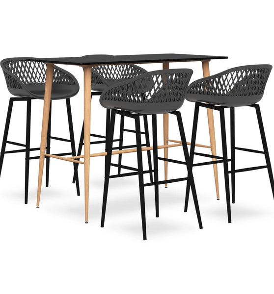 5-tlg. Bar-Set Schwarz und Grau