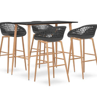 5-tlg. Bar-Set Schwarz und Grau