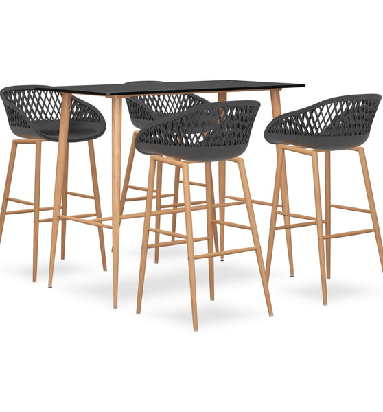5-tlg. Bar-Set Schwarz und Grau