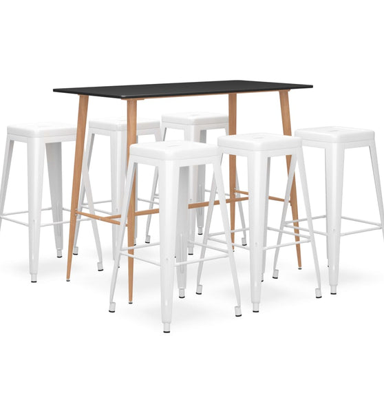 7-tlg. Bar-Set Schwarz und Weiß