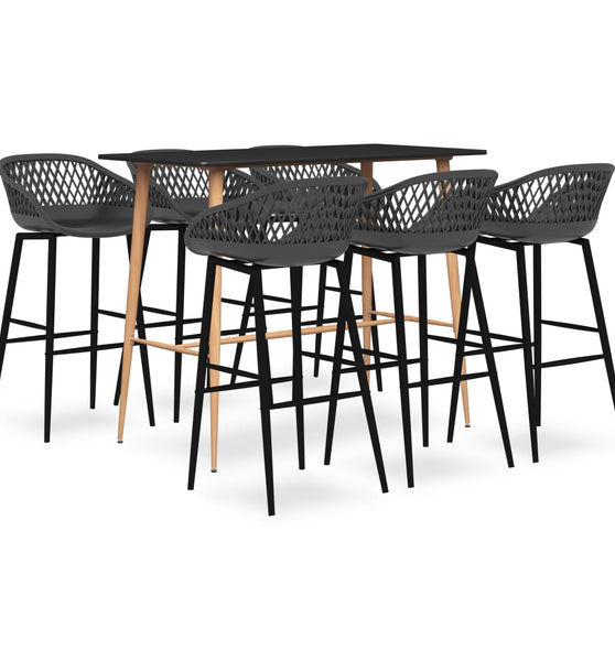 7-tlg. Bar-Set Schwarz und Grau