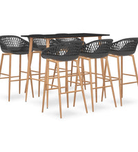 7-tlg. Bar-Set Schwarz und Grau