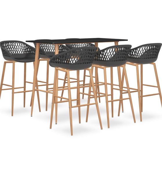 7-tlg. Bar-Set Schwarz und Grau