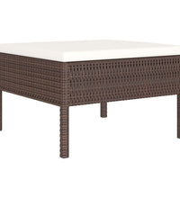10-tlg. Garten-Lounge-Set mit Auflagen Poly Rattan Braun