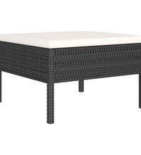 10-tlg. Garten-Lounge-Set mit Auflagen Poly Rattan Schwarz