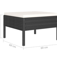 10-tlg. Garten-Lounge-Set mit Auflagen Poly Rattan Schwarz