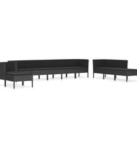 10-tlg. Garten-Lounge-Set mit Auflagen Poly Rattan Schwarz