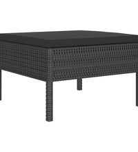 10-tlg. Garten-Lounge-Set mit Auflagen Poly Rattan Schwarz