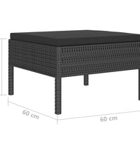 10-tlg. Garten-Lounge-Set mit Auflagen Poly Rattan Schwarz