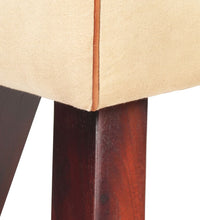 Sitzbank Turnbock-Design 58 cm Braun Echtleder Massivholz Mango