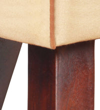 Sitzbank Turnbock-Design 38 cm Braun Echtleder Massivholz Mango