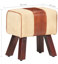 Sitzbank Turnbock-Design 38 cm Braun Echtleder Massivholz Mango