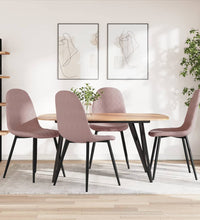 Esszimmerstühle 4 Stk. Rosa Samt