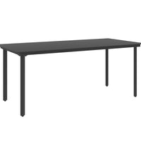 Garten-Esstisch Schwarz 190x90x74 cm Stahl und Glas