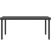 Garten-Esstisch Schwarz 190x90x74 cm Stahl und Glas