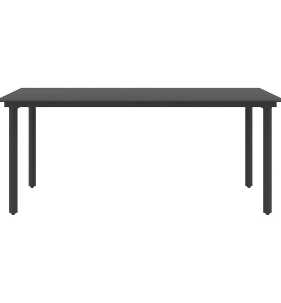 Garten-Esstisch Schwarz 190x90x74 cm Stahl und Glas