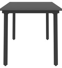 Garten-Esstisch Schwarz 190x90x74 cm Stahl und Glas
