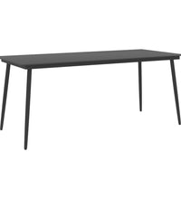 Garten-Esstisch Schwarz 190x90x74 cm Stahl und Glas