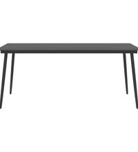 Garten-Esstisch Schwarz 190x90x74 cm Stahl und Glas
