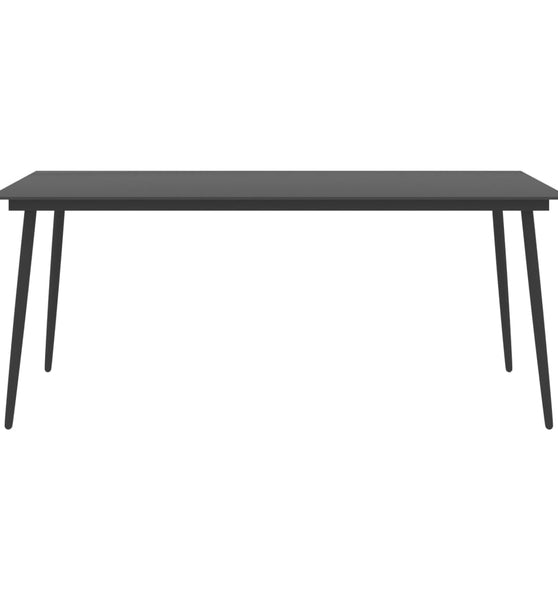 Garten-Esstisch Schwarz 190x90x74 cm Stahl und Glas