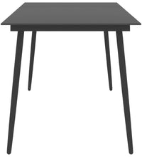 Garten-Esstisch Schwarz 190x90x74 cm Stahl und Glas