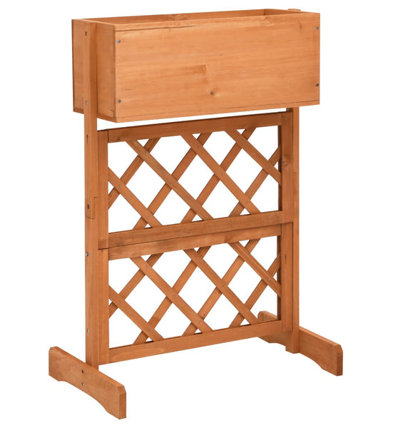 Garten-Spalier mit Blumenkasten Orange 45x30x74 cm Tannenholz