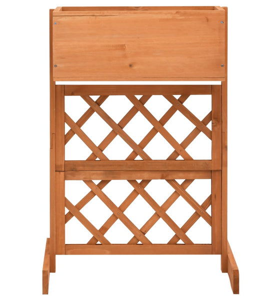 Garten-Spalier mit Blumenkasten Orange 45x30x74 cm Tannenholz