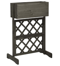 Garten-Spalier mit Blumenkasten Grau 45x30x74 cm Tannenholz