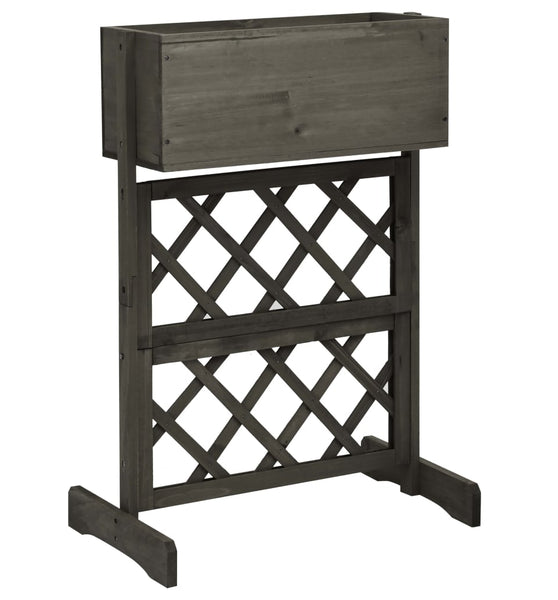 Garten-Spalier mit Blumenkasten Grau 45x30x74 cm Tannenholz