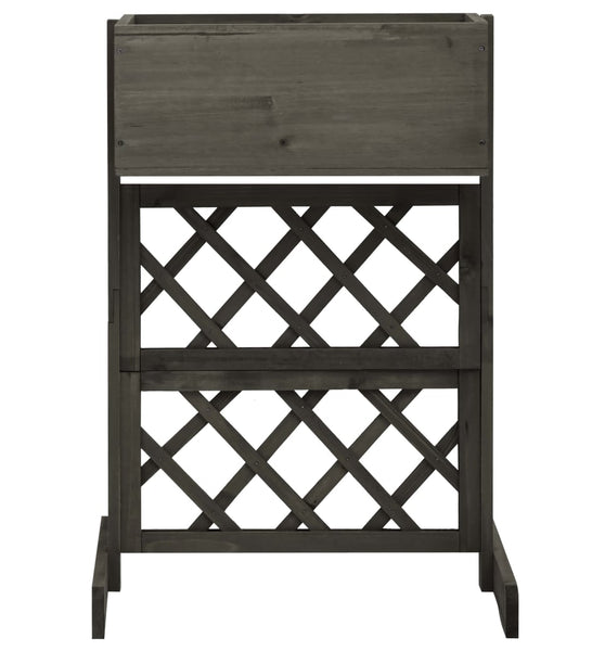 Garten-Spalier mit Blumenkasten Grau 45x30x74 cm Tannenholz
