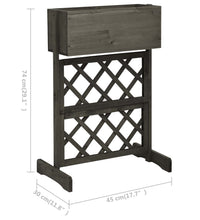 Garten-Spalier mit Blumenkasten Grau 45x30x74 cm Tannenholz