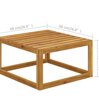 7-tlg. Garten-Lounge-Set mit Auflagen Creme Massivholz Akazie