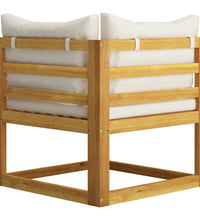 3-Sitzer-Gartensofa mit Auflage Creme Akazie Massivholz