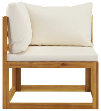 10-tlg. Garten-Lounge-Set mit Auflagen Creme Massivholz Akazie
