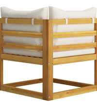 10-tlg. Garten-Lounge-Set mit Auflagen Creme Massivholz Akazie