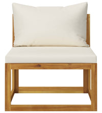 10-tlg. Garten-Lounge-Set mit Auflagen Creme Massivholz Akazie
