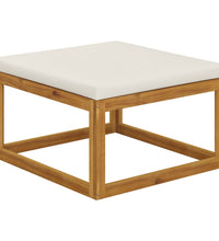 4-tlg. Garten-Lounge-Set mit Auflagen Creme Massivholz Akazie