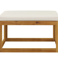 4-tlg. Garten-Lounge-Set mit Auflagen Creme Massivholz Akazie