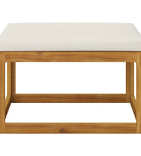 4-tlg. Garten-Lounge-Set mit Auflagen Creme Massivholz Akazie