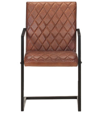 Freischwinger 4 Stk. Braun Echtleder