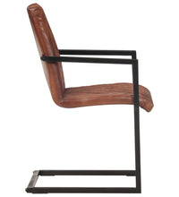 Freischwinger 6 Stk. Braun Echtleder