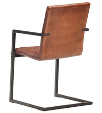 Freischwinger 6 Stk. Braun Echtleder