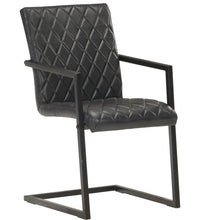 Freischwinger 6 Stk. Schwarz Echtleder