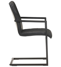 Freischwinger 6 Stk. Schwarz Echtleder