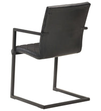 Freischwinger 6 Stk. Schwarz Echtleder