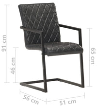 Freischwinger 6 Stk. Schwarz Echtleder