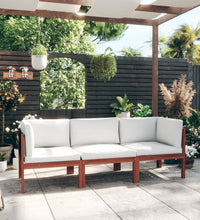 3-Sitzer-Gartensofa mit Kissen Massivholz Akazie